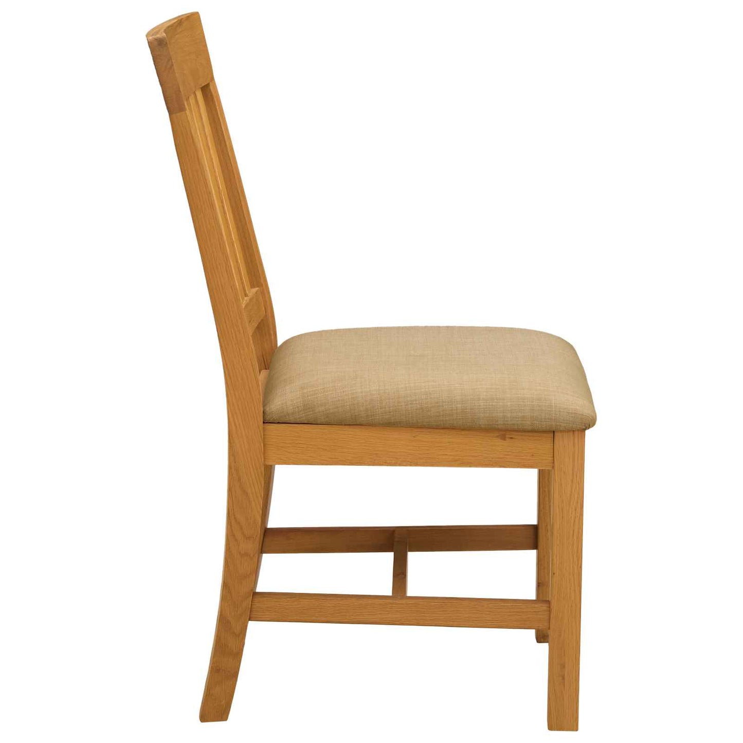 Spisestuestol 2 stk. Massivt Eg Træ Beige 45 x 59 x 92 cm