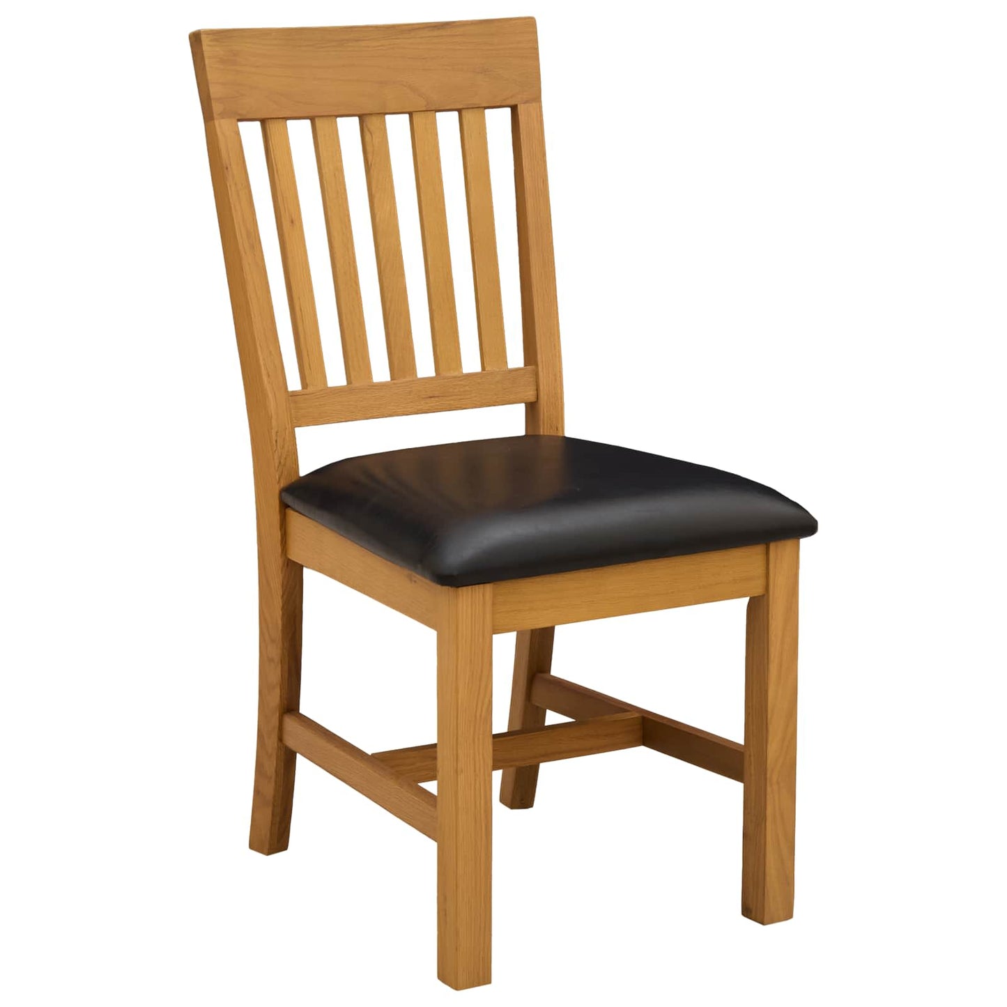 Spisestuestol 2 stk. Massivt Eg Træ Sort 45 x 59 x 92 cm