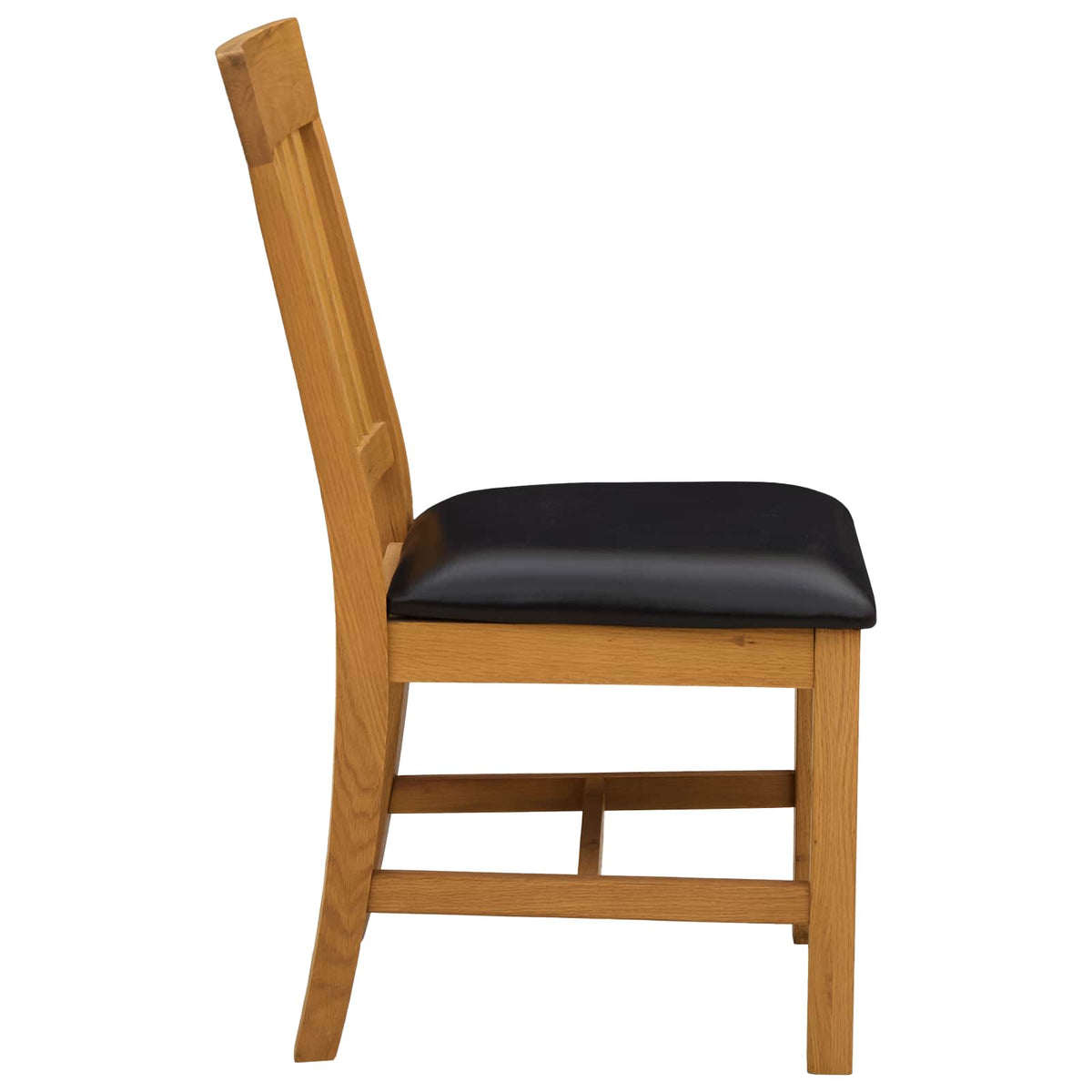 Spisestuestol 2 stk. Massivt Eg Træ Sort 45 x 59 x 92 cm