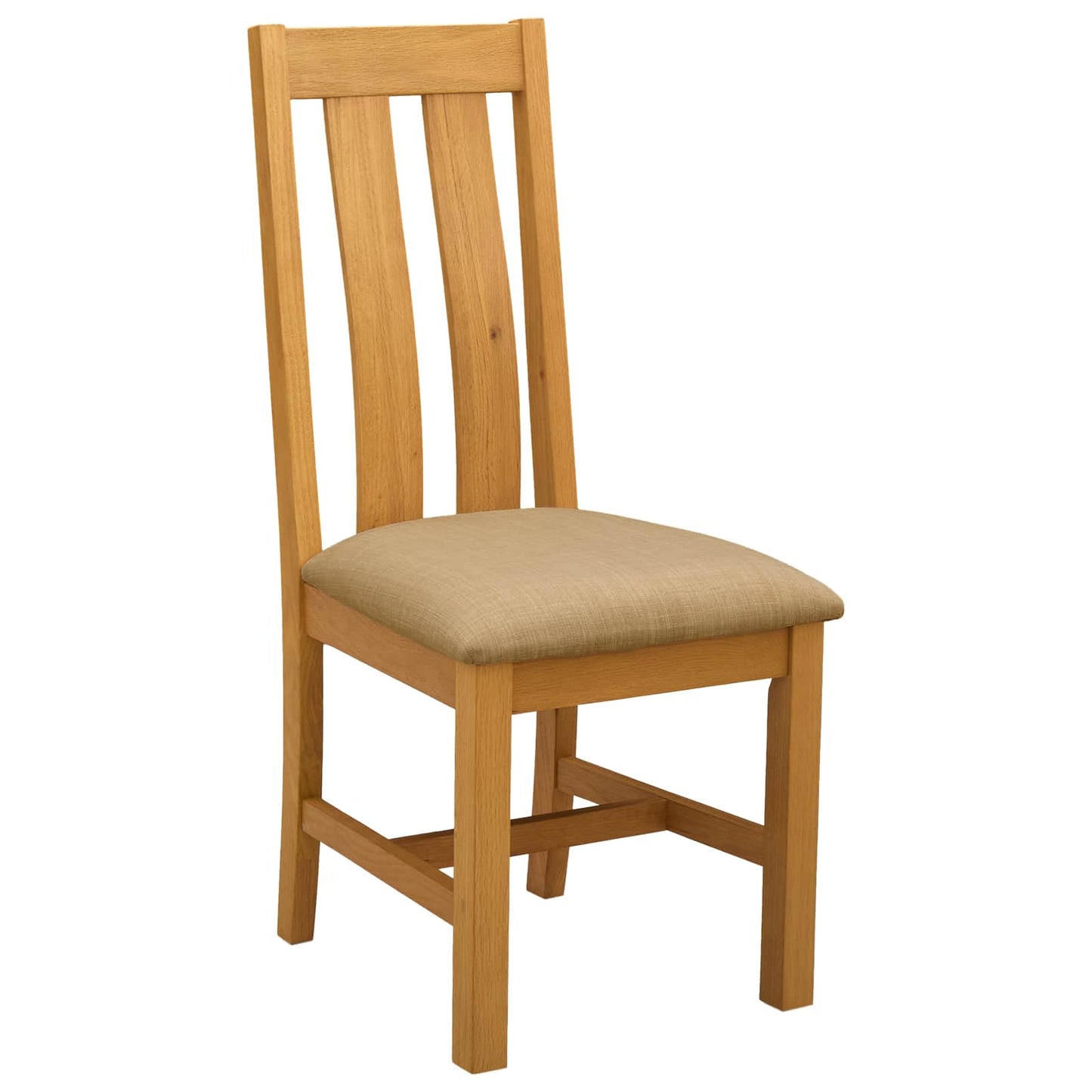Spisestuestol 2 stk. Massivt Eg Træ Beige 45 x 54 x 100 cm