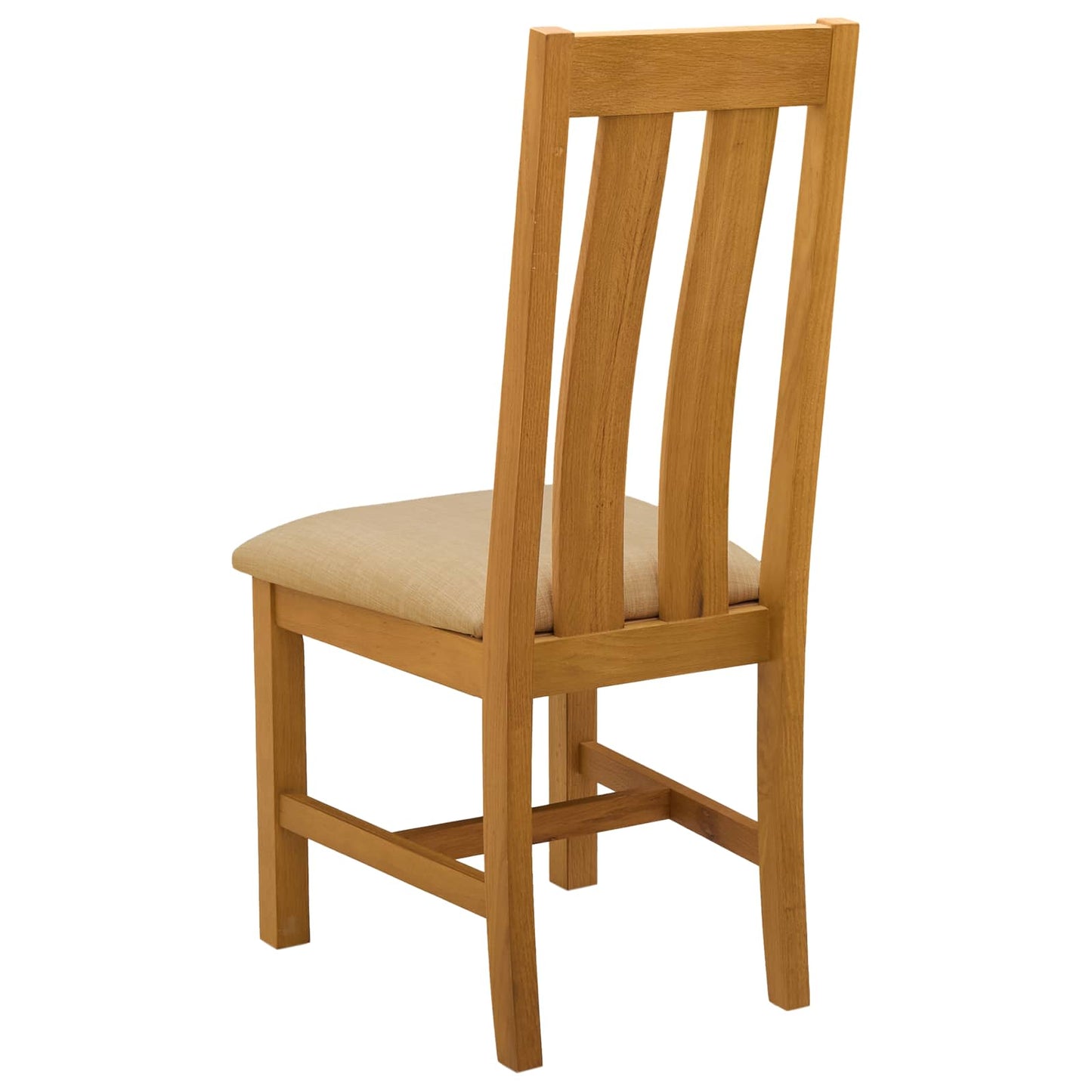 Spisestuestol 2 stk. Massivt Eg Træ Beige 45 x 54 x 100 cm