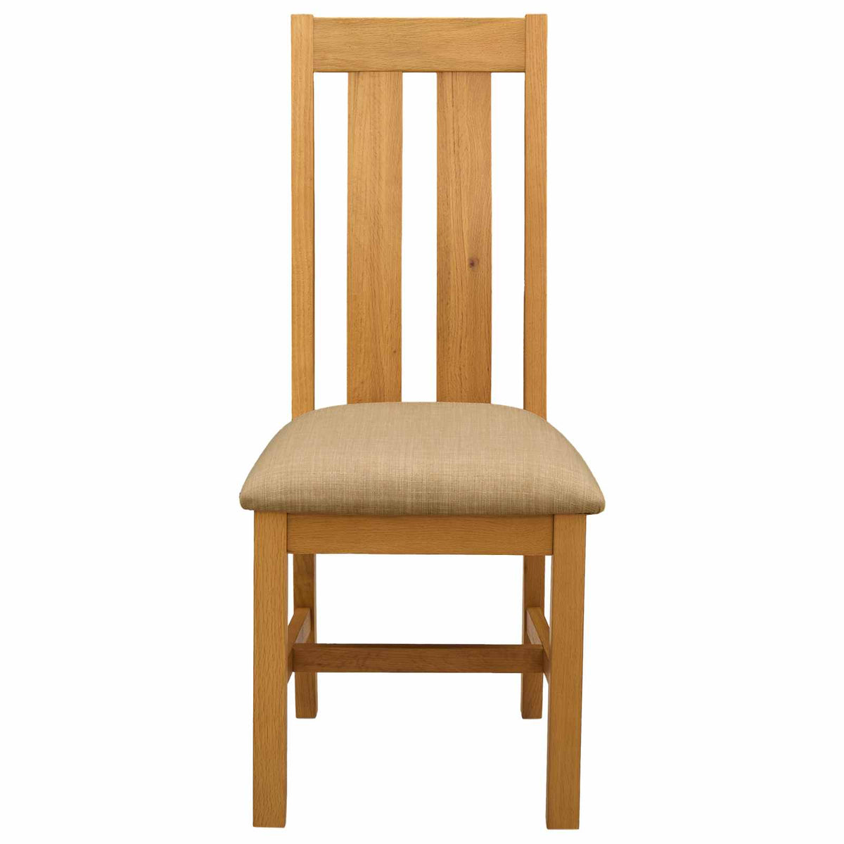 Spisestuestol 2 stk. Massivt Eg Træ Beige 45 x 54 x 100 cm
