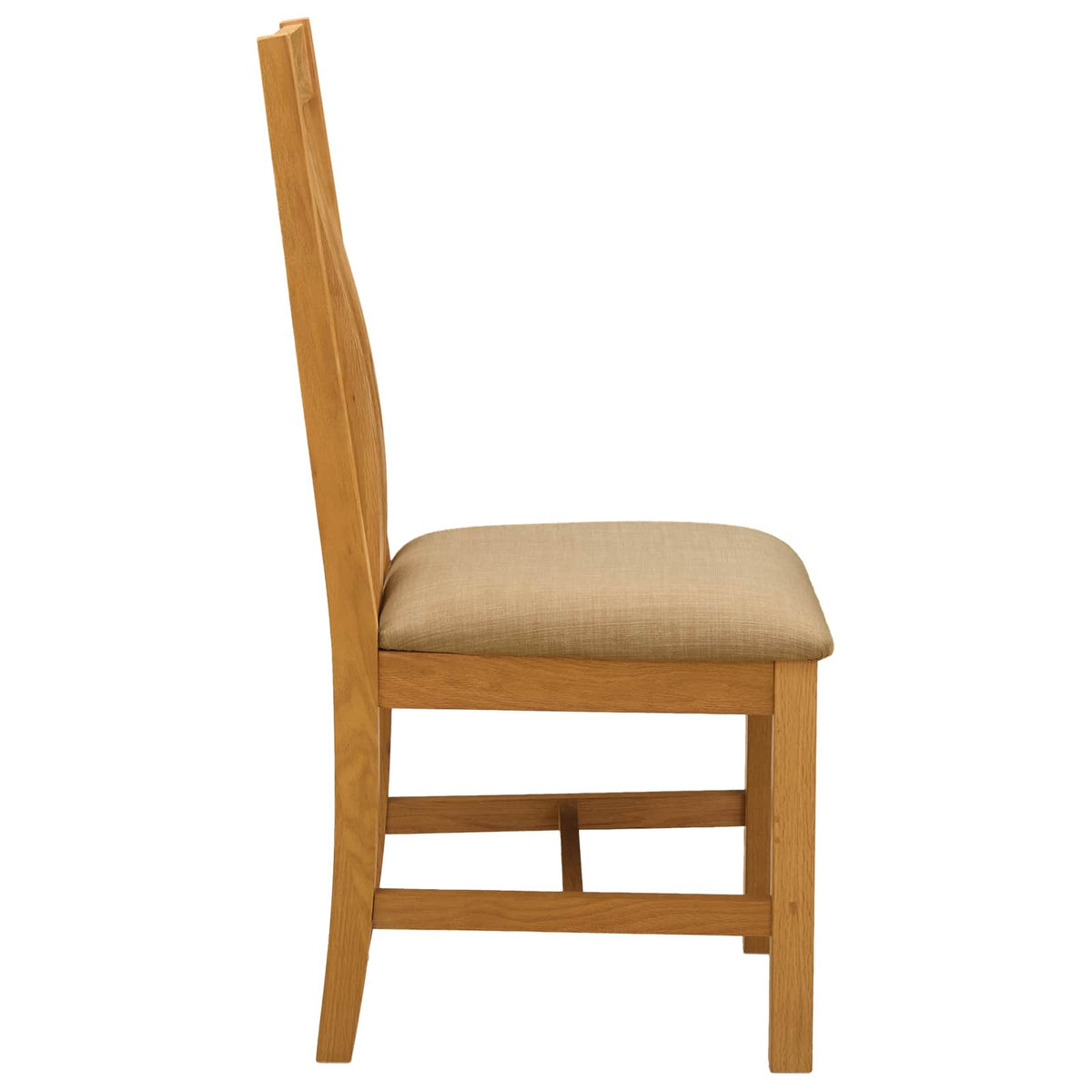 Spisestuestol 2 stk. Massivt Eg Træ Beige 45 x 54 x 100 cm