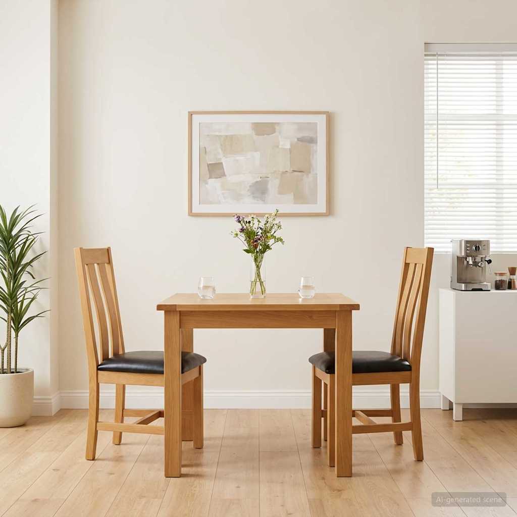 Spisestuestol 2 stk. Massivt Eg Træ Sort 45 x 54 x 100 cm