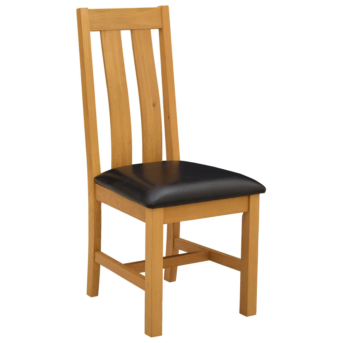 Spisestuestol 2 stk. Massivt Eg Træ Sort 45 x 54 x 100 cm