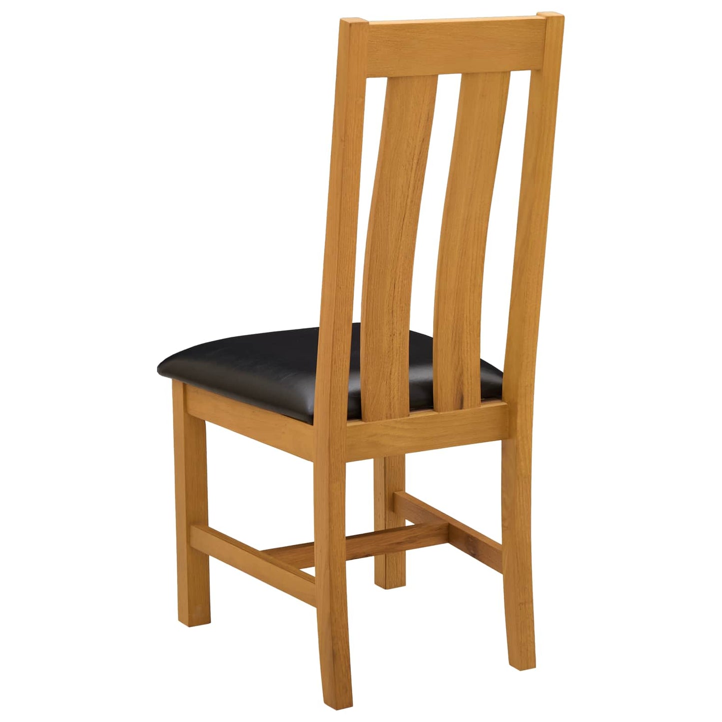 Spisestuestol 2 stk. Massivt Eg Træ Sort 45 x 54 x 100 cm