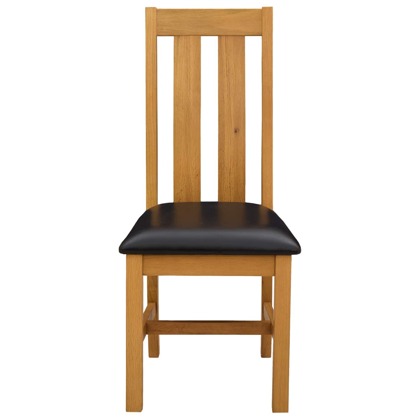 Spisestuestol 2 stk. Massivt Eg Træ Sort 45 x 54 x 100 cm
