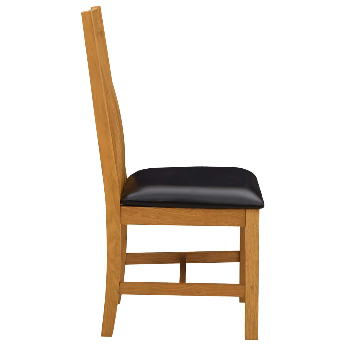 Spisestuestol 2 stk. Massivt Eg Træ Sort 45 x 54 x 100 cm