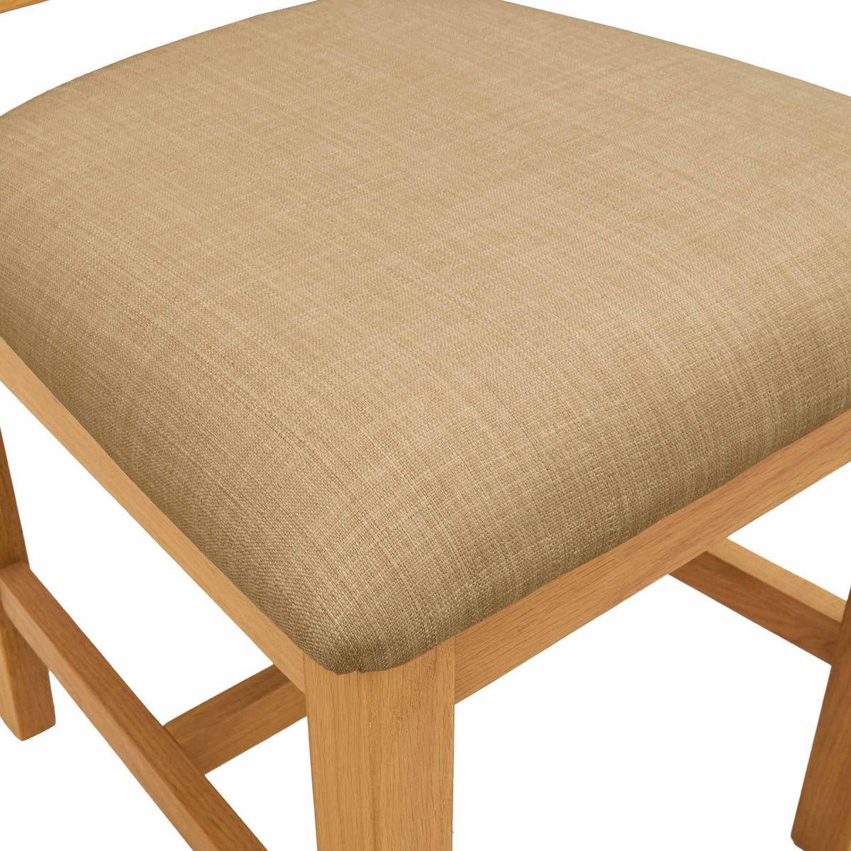 Spisestuestol 2 stk. Massivt Eg Træ Beige 45 x 59,5 x 100 cm