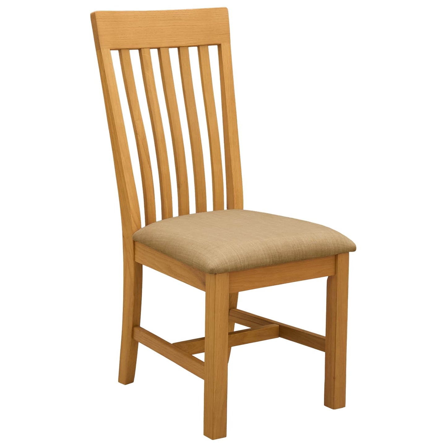 Spisestuestol 2 stk. Massivt Eg Træ Beige 45 x 59,5 x 100 cm