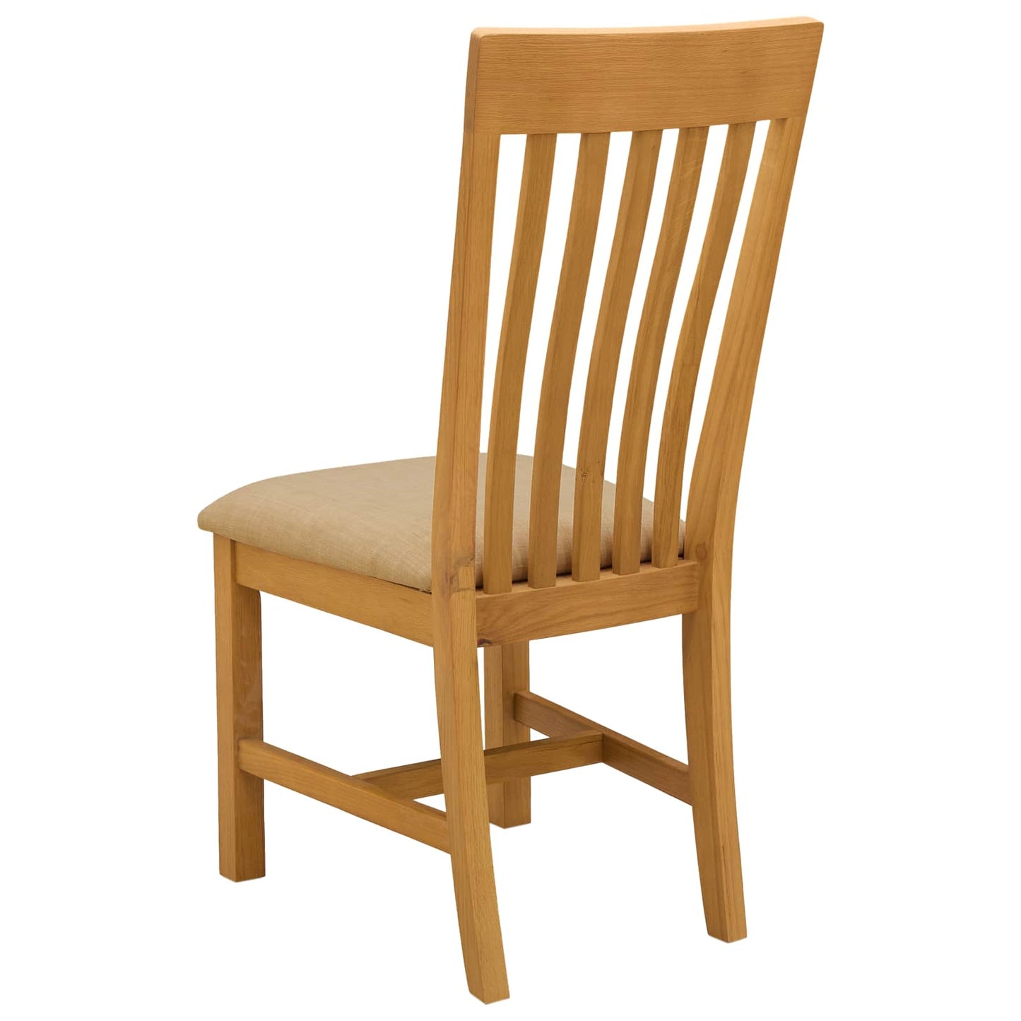 Spisestuestol 2 stk. Massivt Eg Træ Beige 45 x 59,5 x 100 cm