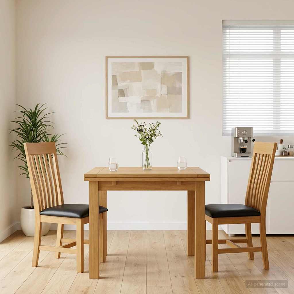 Spisestuestol 2 stk. Massivt Eg Træ Sort 45 x 59,5 x 100 cm