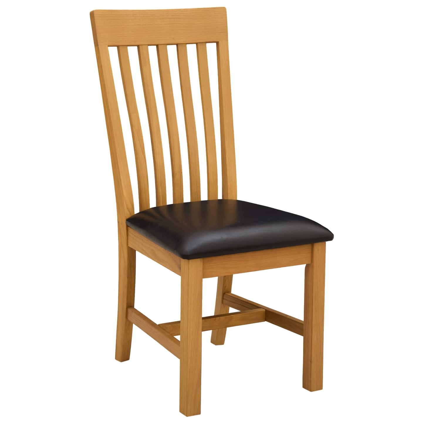 Spisestuestol 2 stk. Massivt Eg Træ Sort 45 x 59,5 x 100 cm