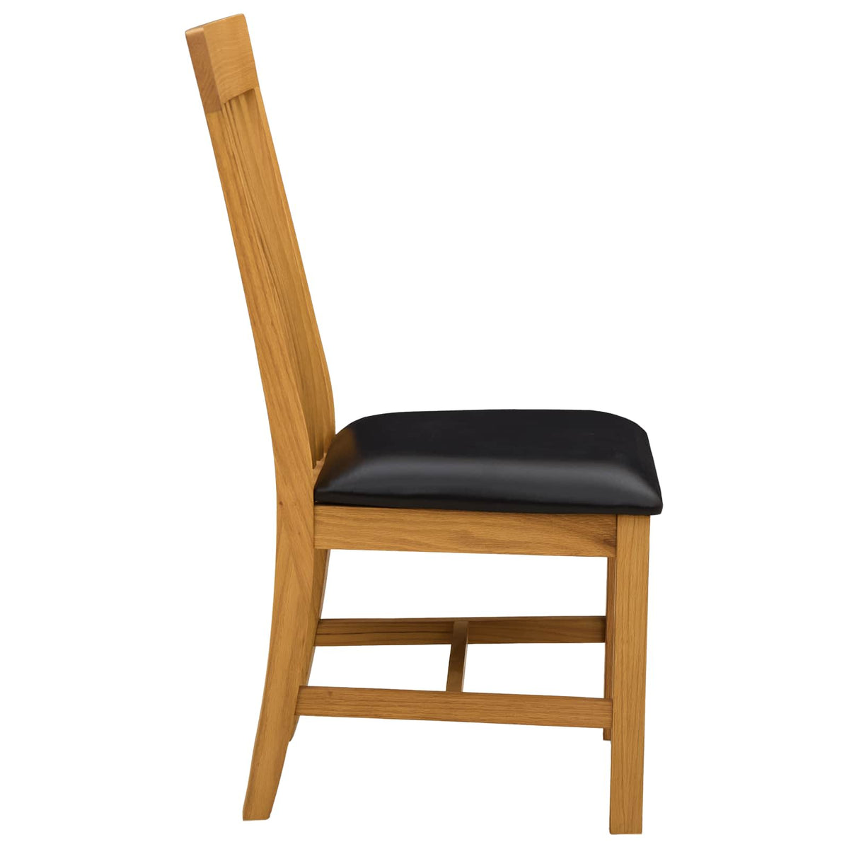 Spisestuestol 2 stk. Massivt Eg Træ Sort 45 x 59,5 x 100 cm