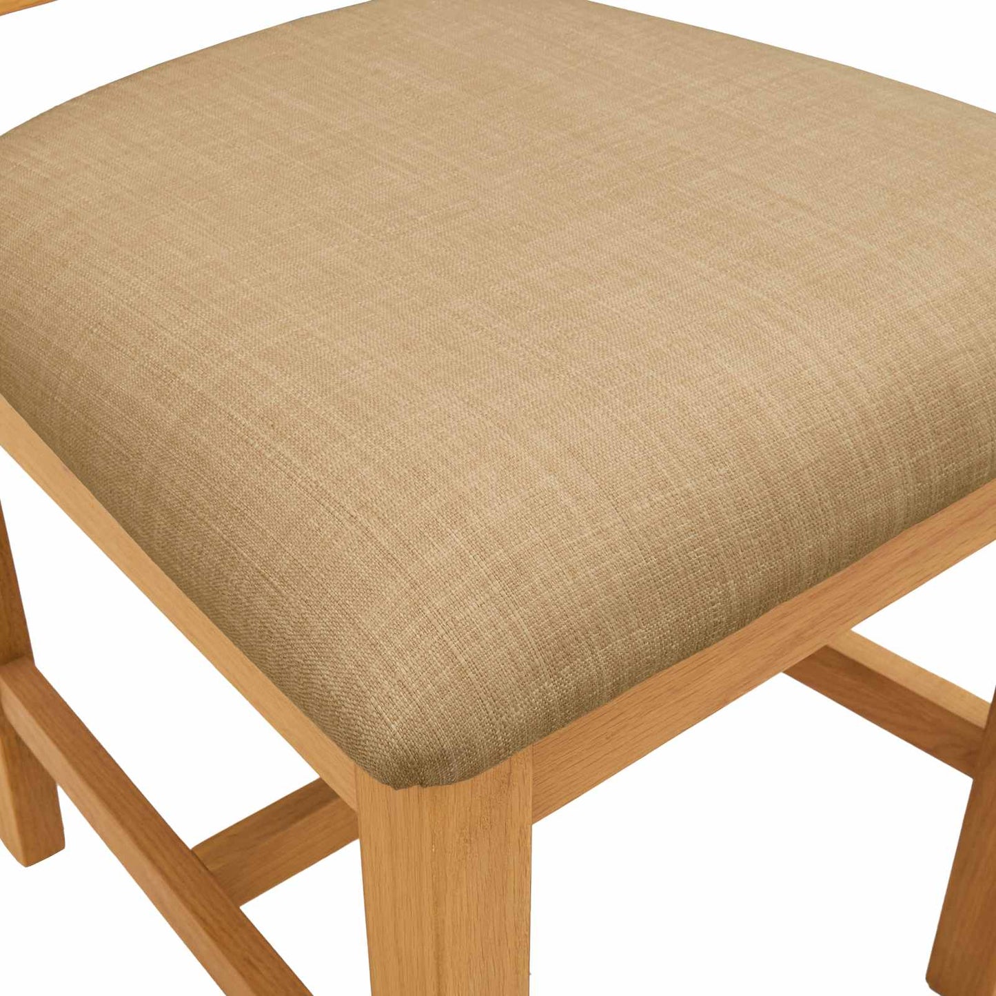 Spisestuestol 2 stk. Massivt Eg Træ Beige 45 x 51 x 105 cm