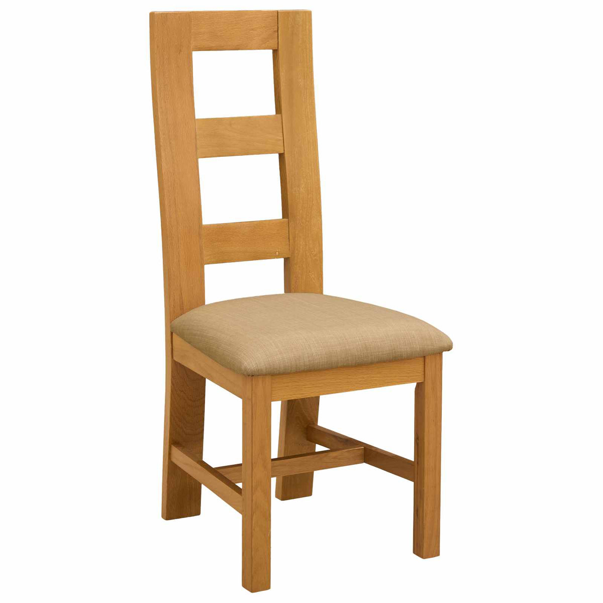 Spisestuestol 2 stk. Massivt Eg Træ Beige 45 x 51 x 105 cm
