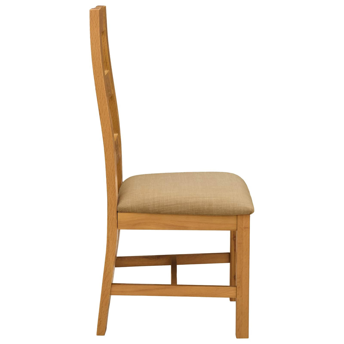 Spisestuestol 2 stk. Massivt Eg Træ Beige 45 x 51 x 105 cm
