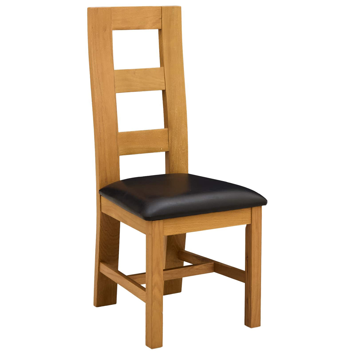 Spisestuestol 2 stk. Massivt Eg Træ Sort 45 x 51 x 105 cm