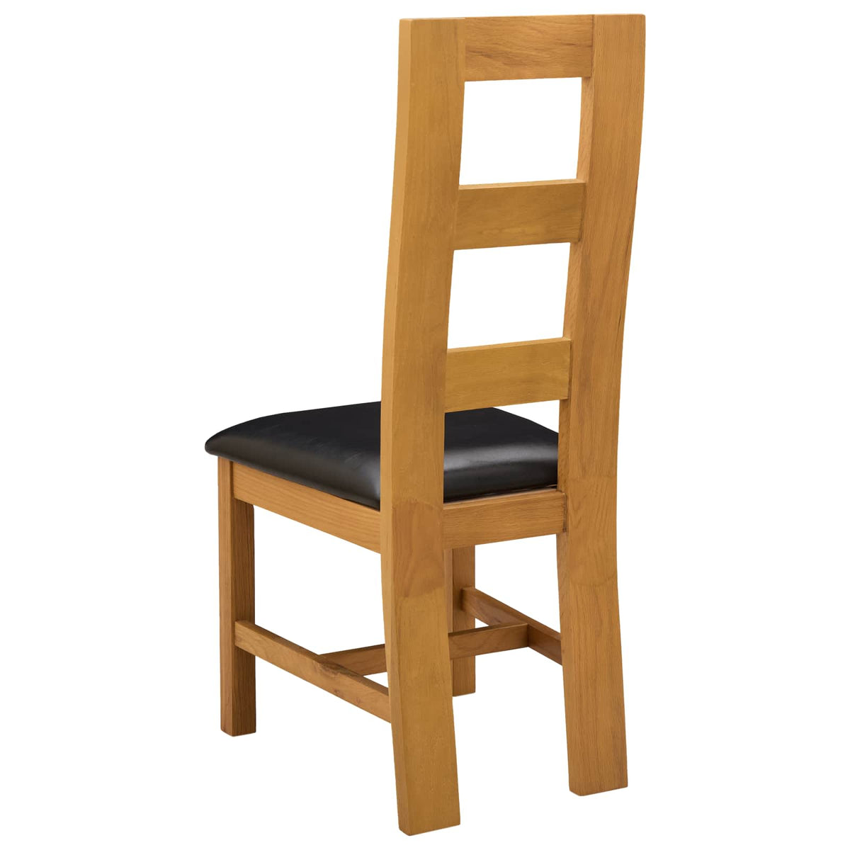 Spisestuestol 2 stk. Massivt Eg Træ Sort 45 x 51 x 105 cm