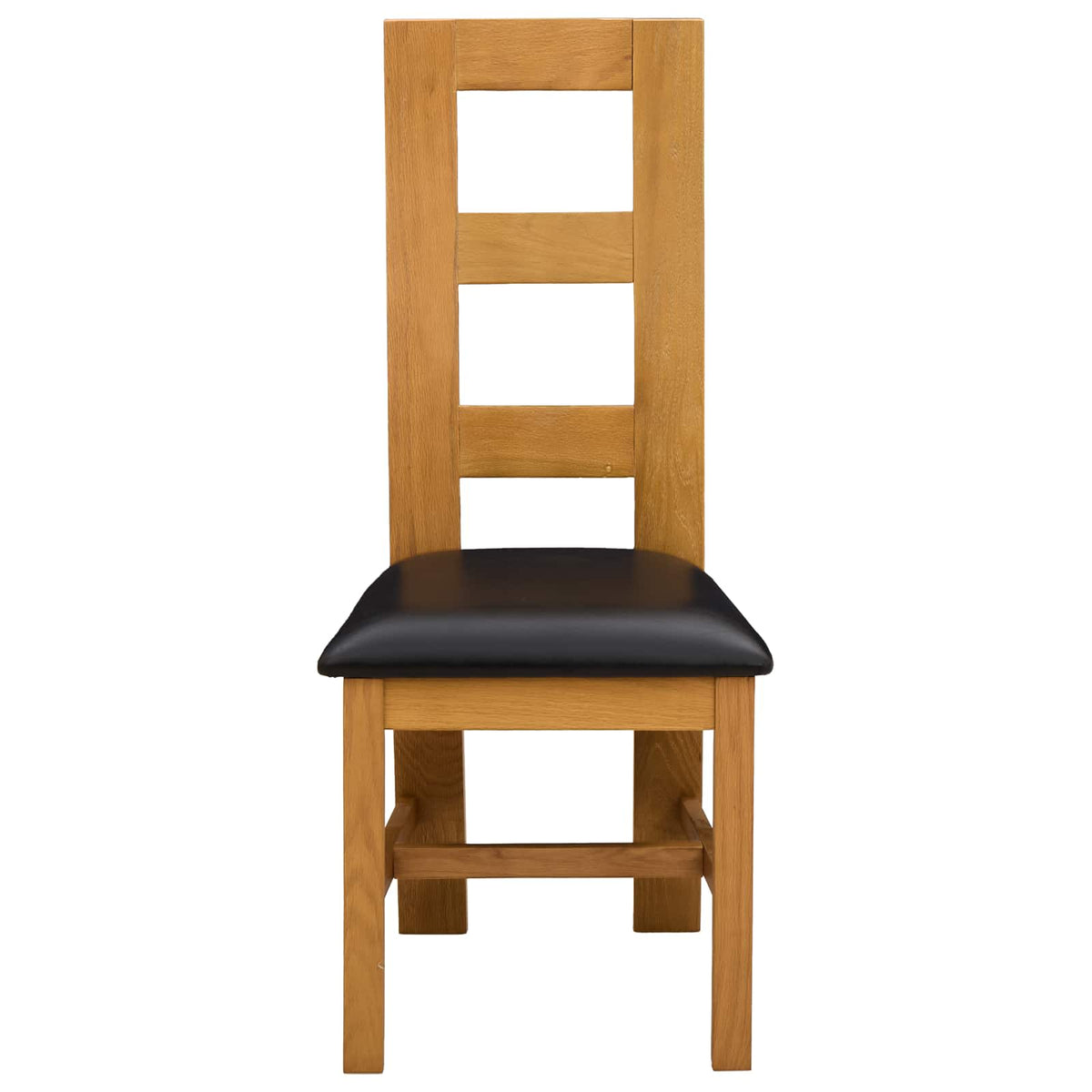 Spisestuestol 2 stk. Massivt Eg Træ Sort 45 x 51 x 105 cm