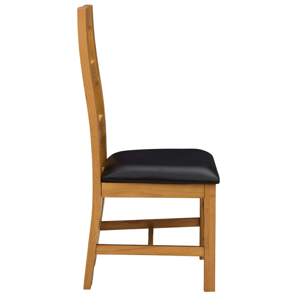 Spisestuestol 2 stk. Massivt Eg Træ Sort 45 x 51 x 105 cm