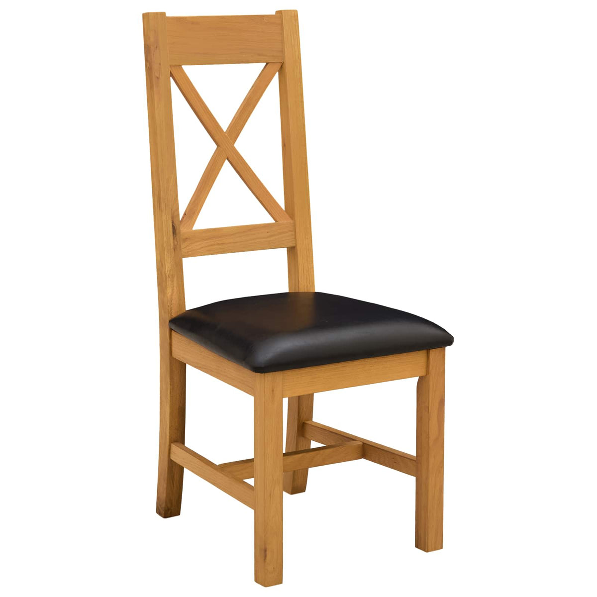 Spisestuestol 2 stk. Massivt Eg Træ Sort 45 x 54 x 105 cm