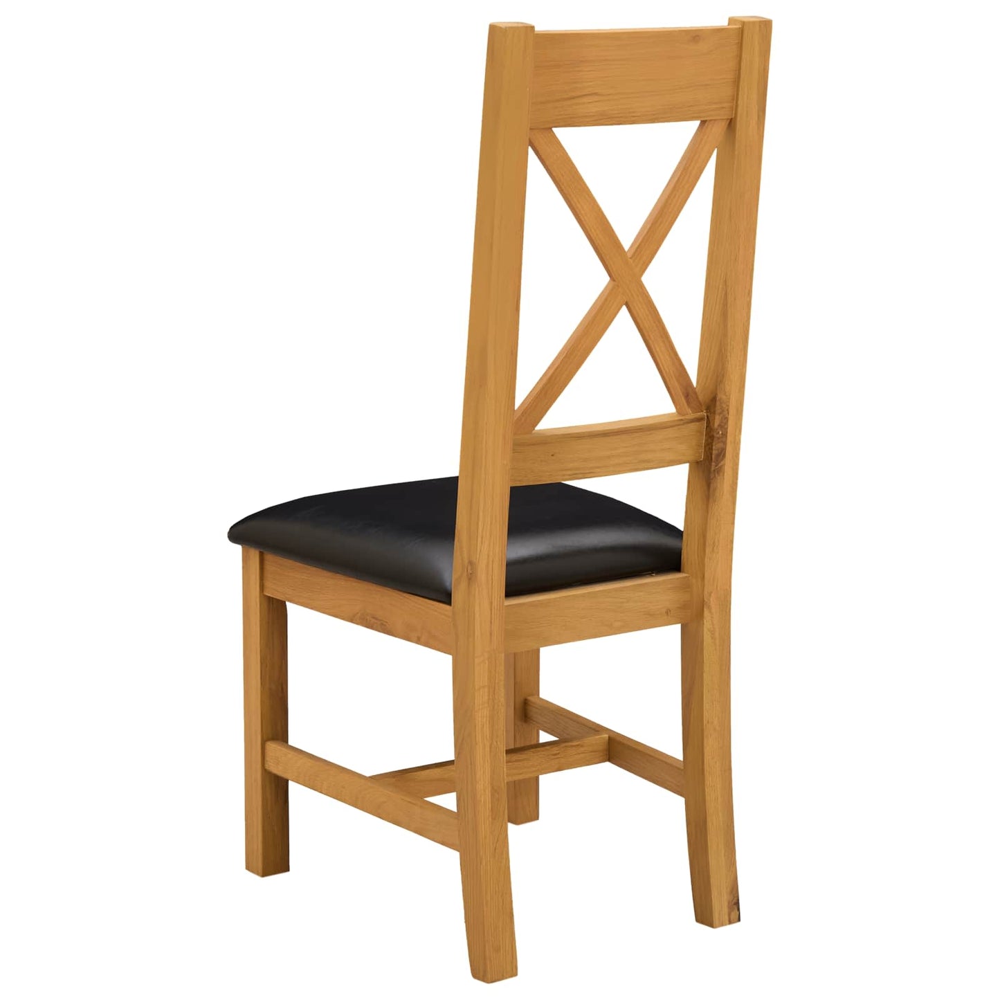 Spisestuestol 2 stk. Massivt Eg Træ Sort 45 x 54 x 105 cm