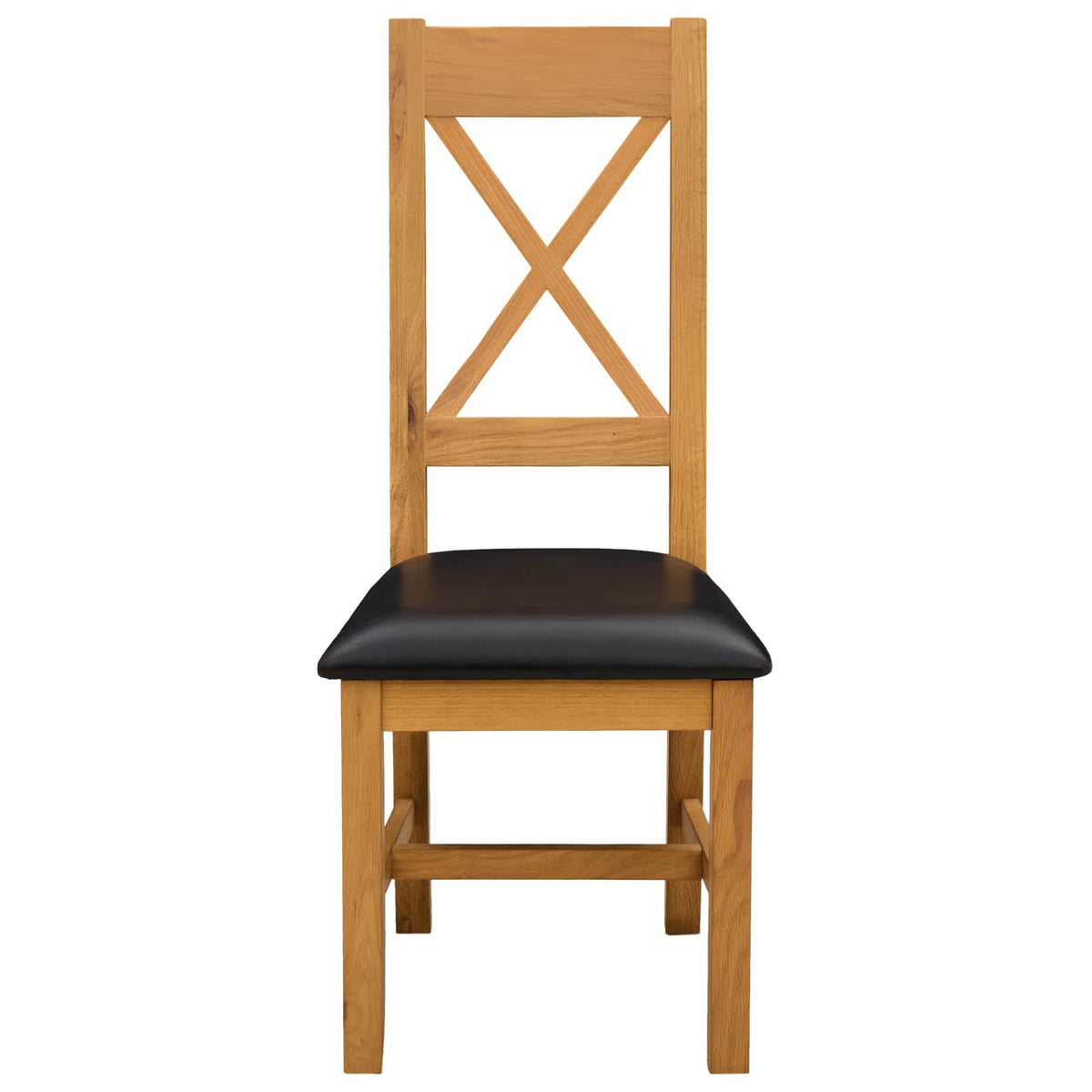 Spisestuestol 2 stk. Massivt Eg Træ Sort 45 x 54 x 105 cm
