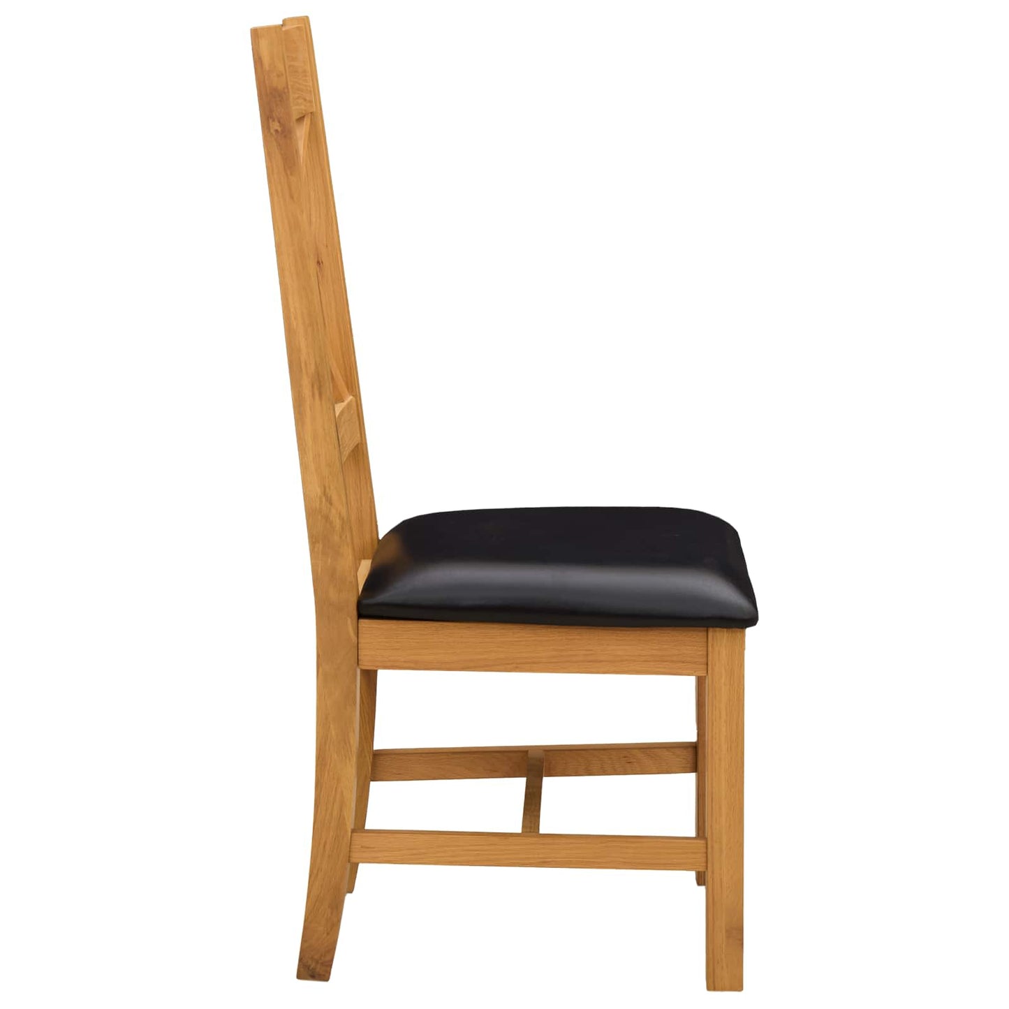 Spisestuestol 2 stk. Massivt Eg Træ Sort 45 x 54 x 105 cm