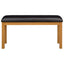 Spisebænk 95 x 32 x 45 cm Massivt Eg Træ Sort