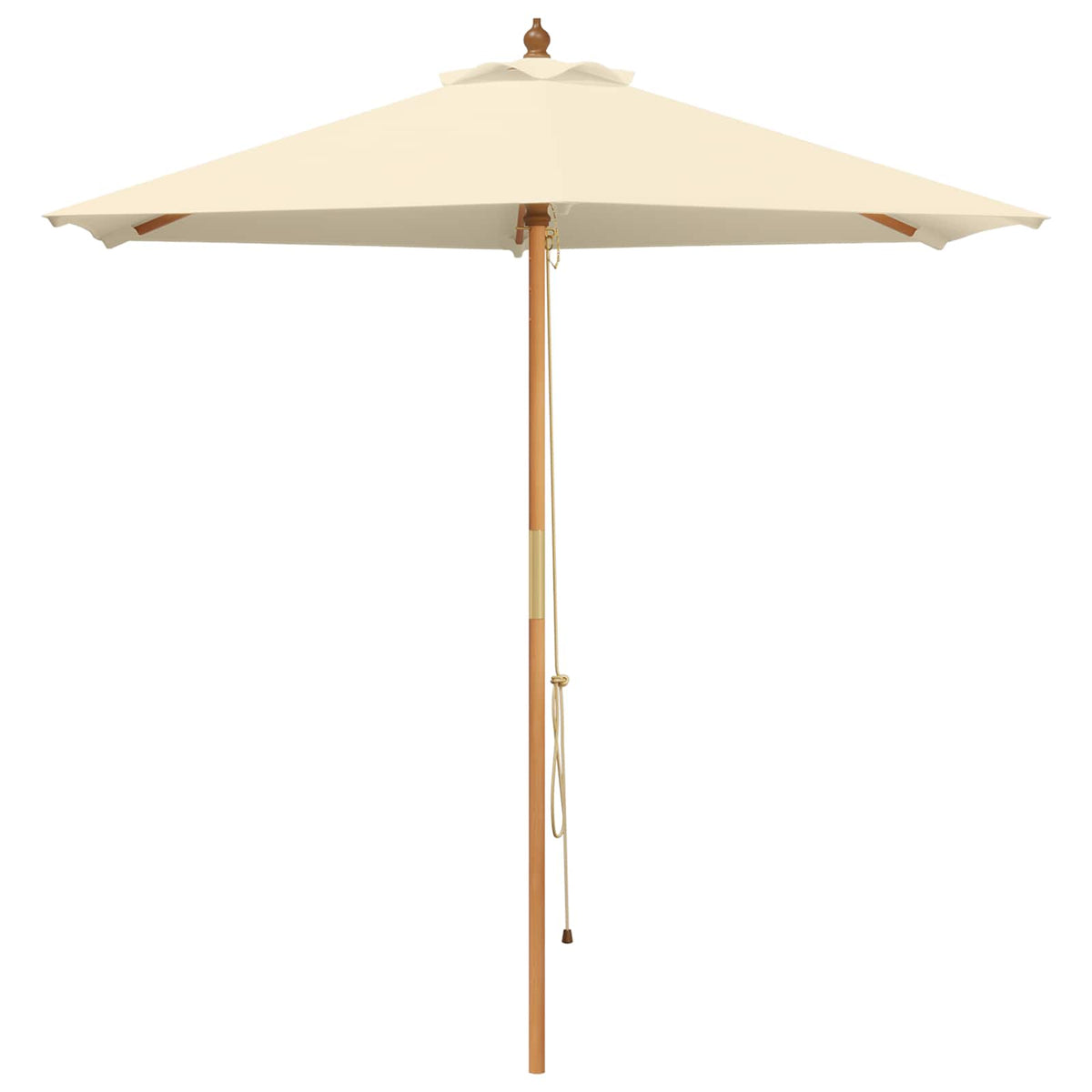 Udendørs spisebordssæt med parasol 8 stk. Cremehvid