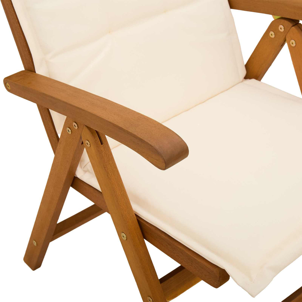 Udendørs spisebordssæt med parasol 6 stk. 4-personers Cremehvid
