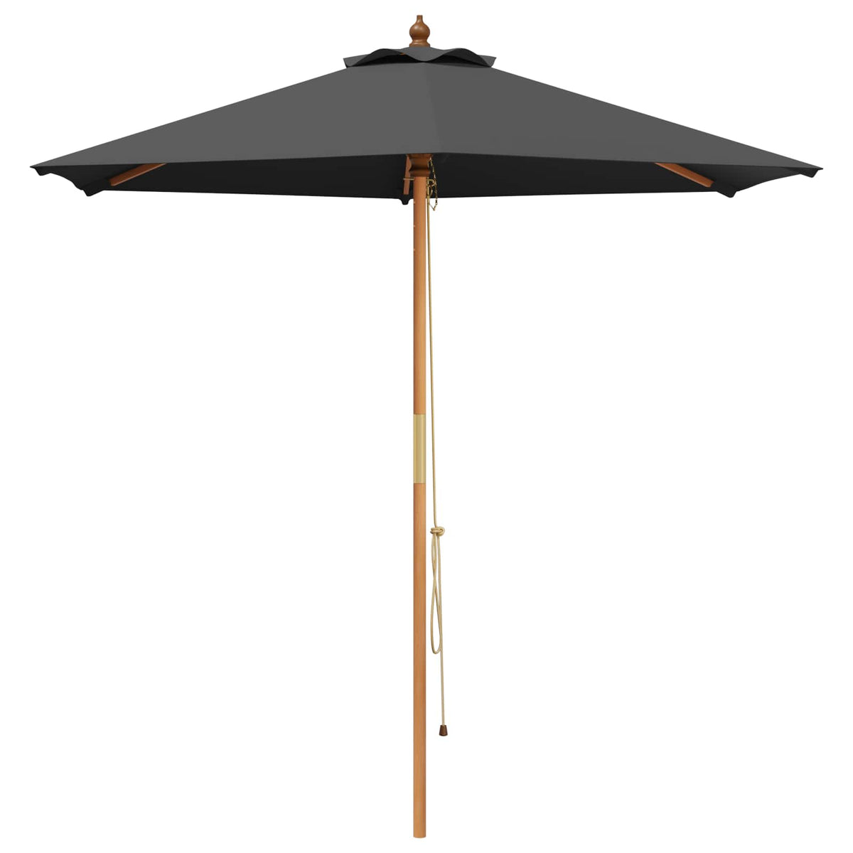 Udendørs spisebordssæt med parasol 6 stk.
