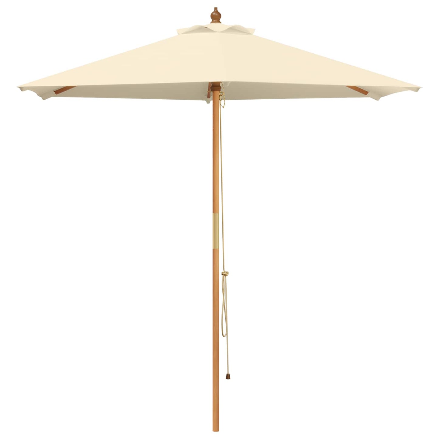 Udendørs spisebordssæt med parasol 8 stk. Cremehvid