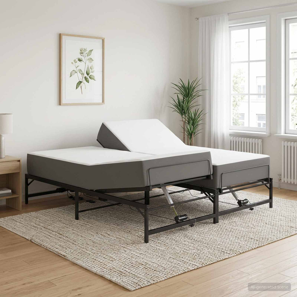 Elektrisk Justerbar Sengetramme Sort 180 x 200 cm Stål