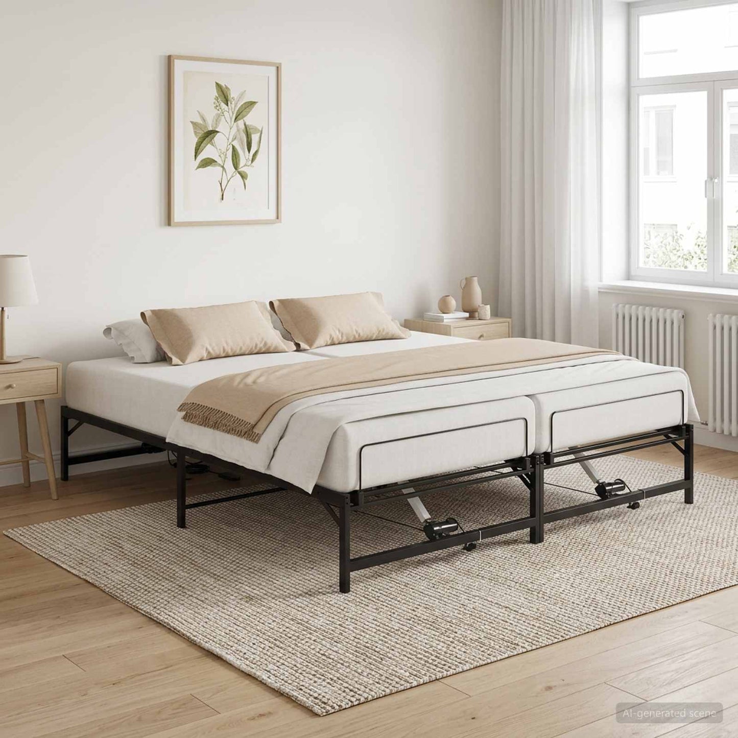 Elektrisk Justerbar Sengetramme Sort 180 x 200 cm Stål