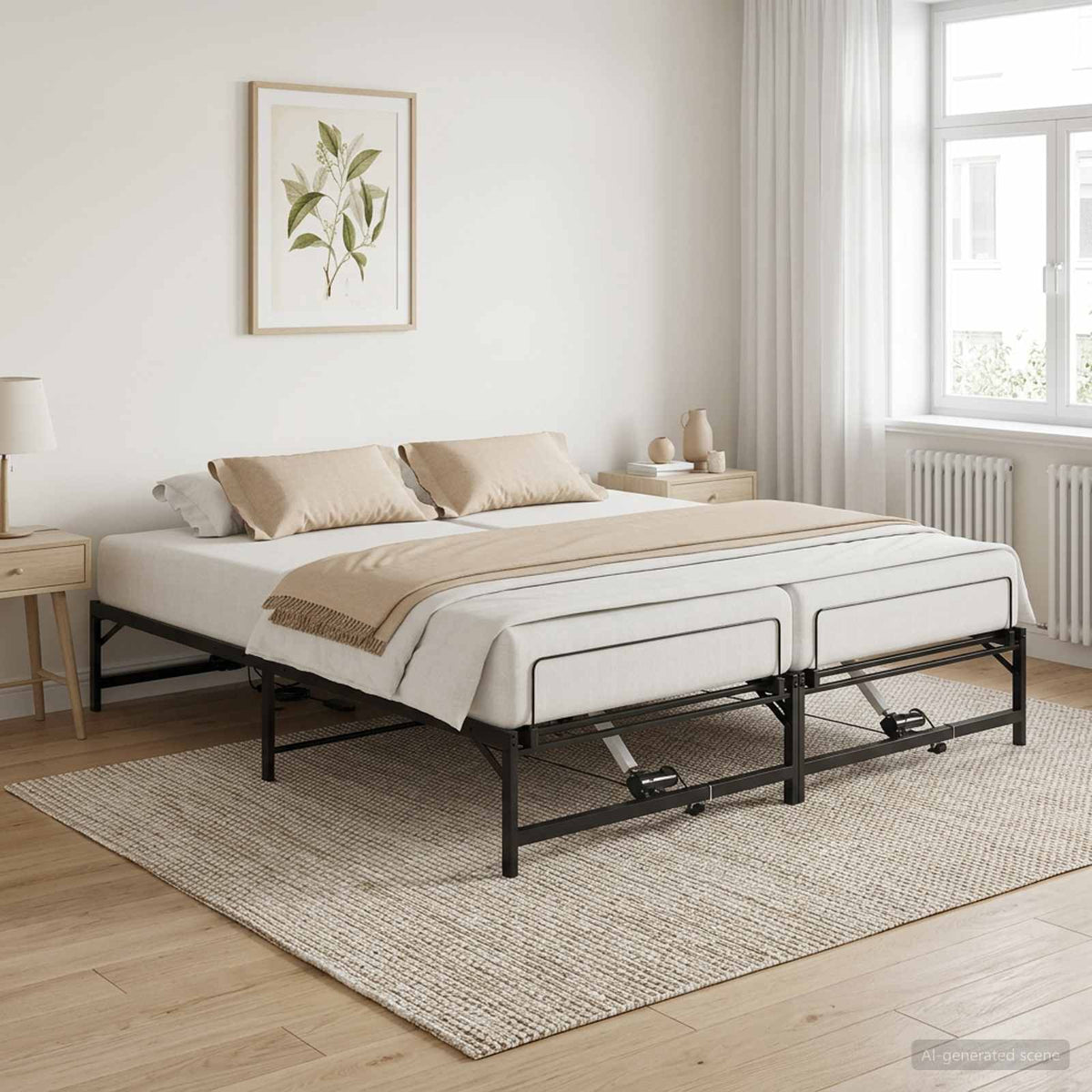 Elektrisk Justerbar Sengetramme Sort 96 x 200 cm Stål