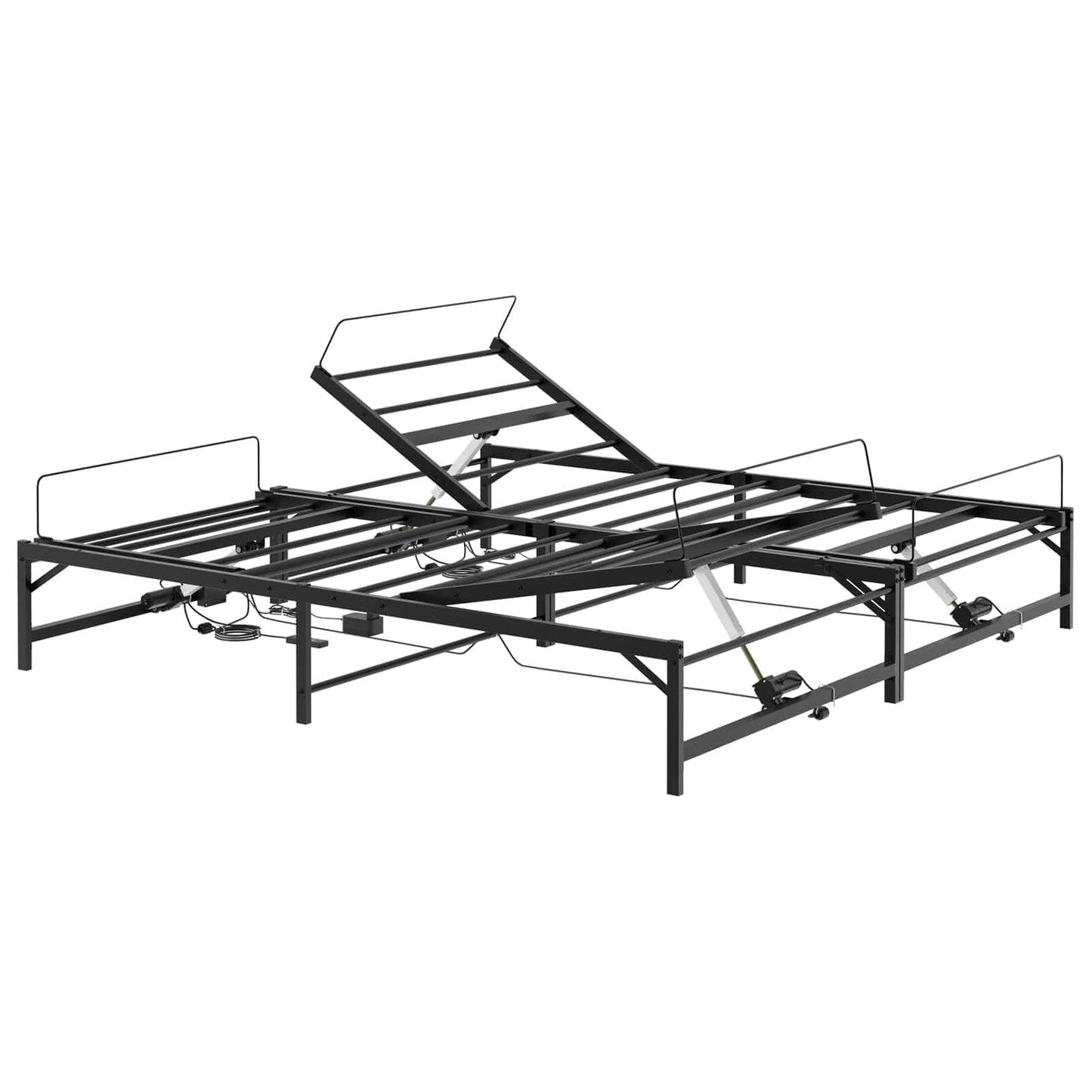 Elektrisk Justerbar Sengetramme Sort 200 x 200 cm Stål