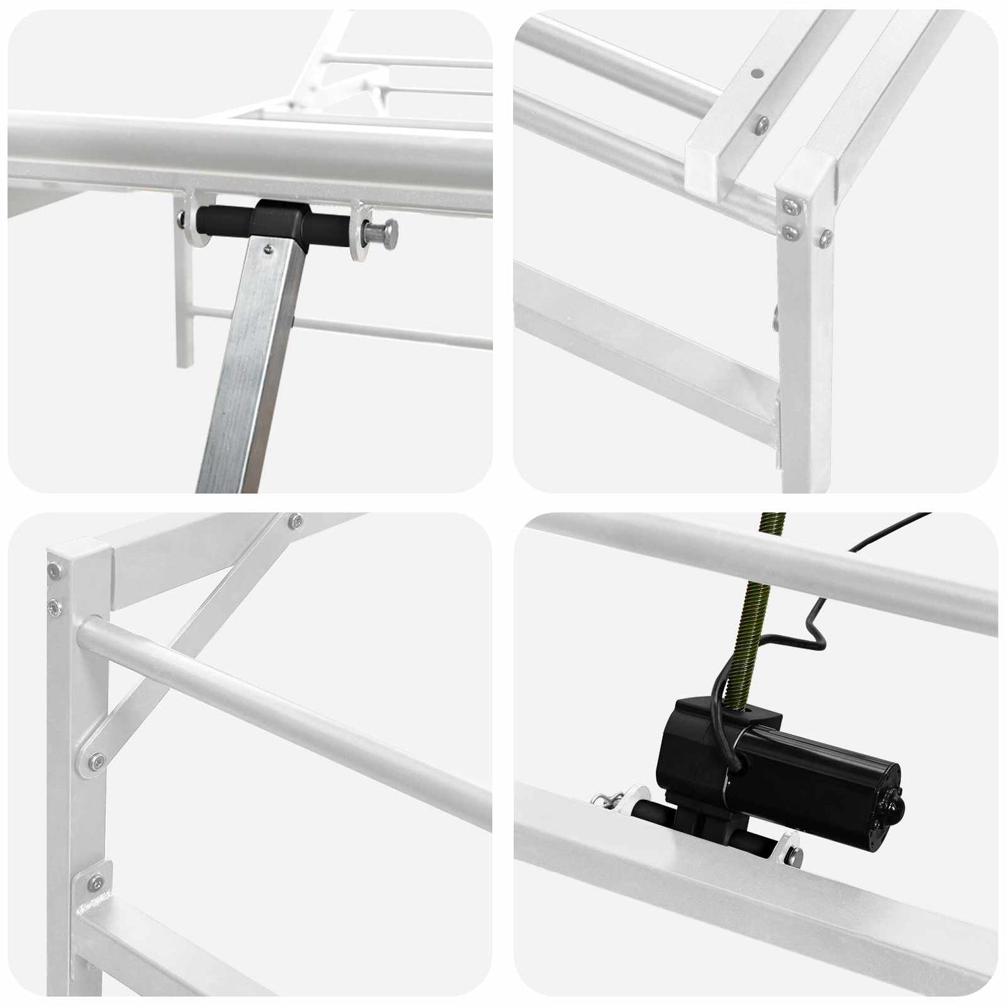 Elektrisk Justerbar Sengetramme Hvid 140 x 190 cm Stål