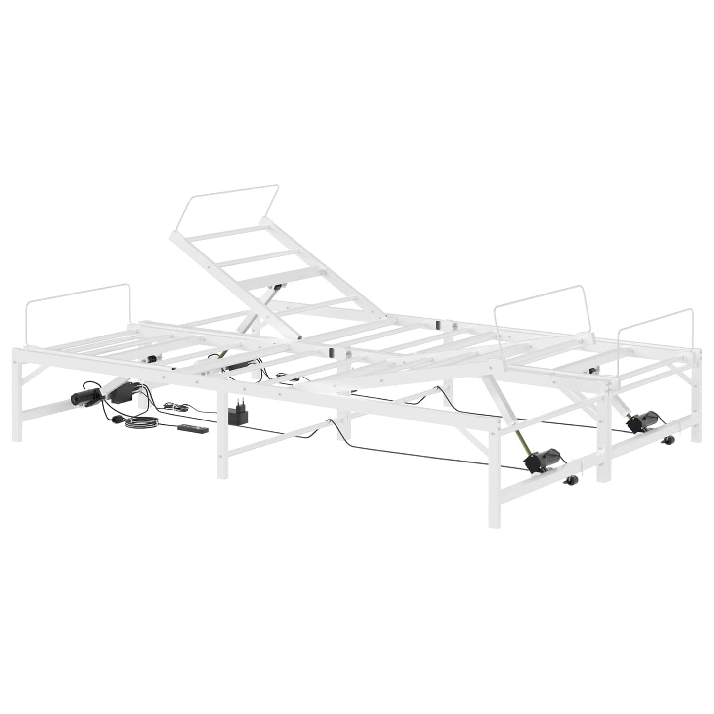 Elektrisk Justerbar Sengetramme Hvid 140 x 190 cm Stål