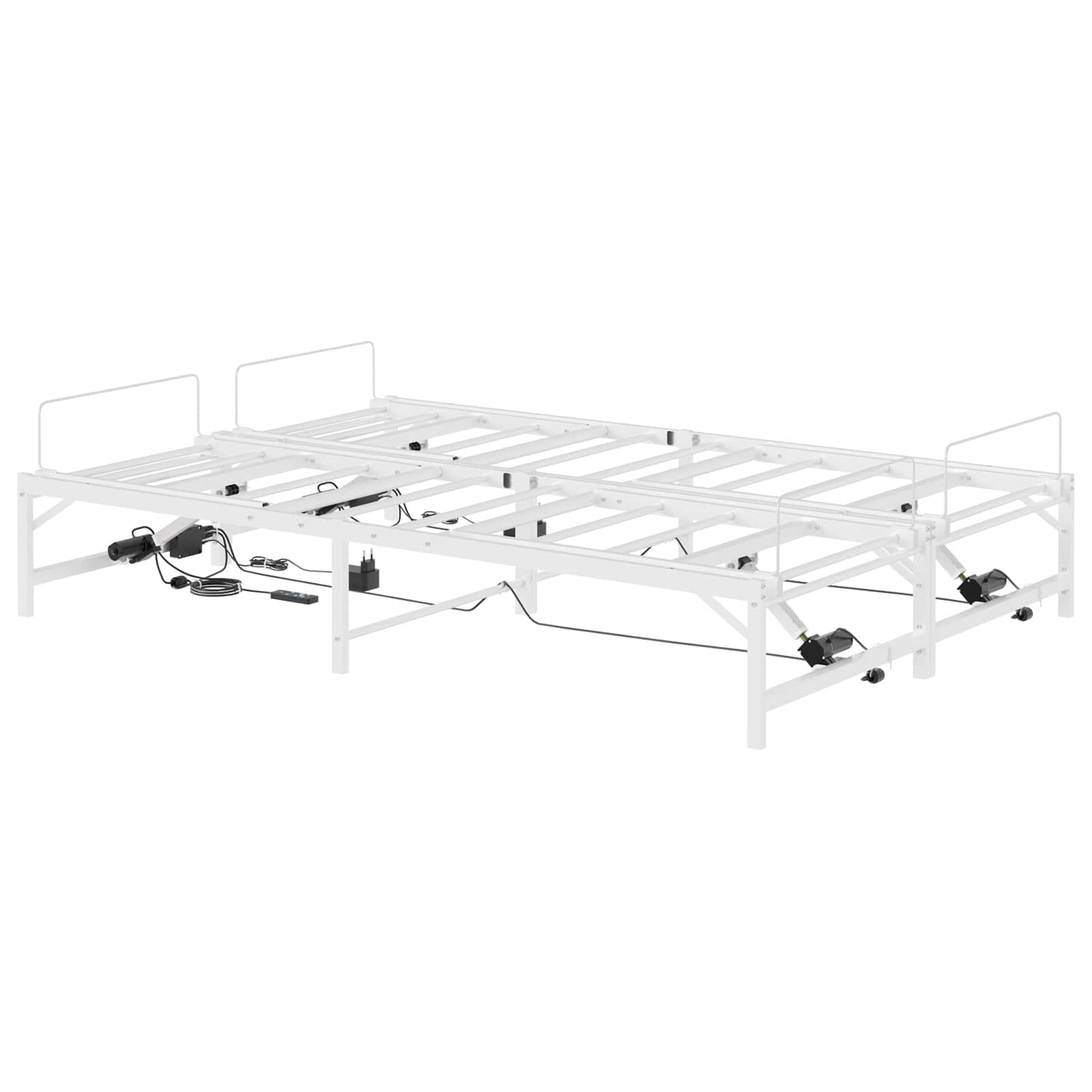 Elektrisk Justerbar Sengetramme Hvid 140 x 190 cm Stål