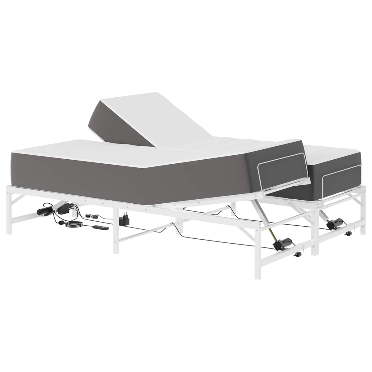 Elektrisk Justerbar Sengetramme Hvid 140 x 190 cm Stål