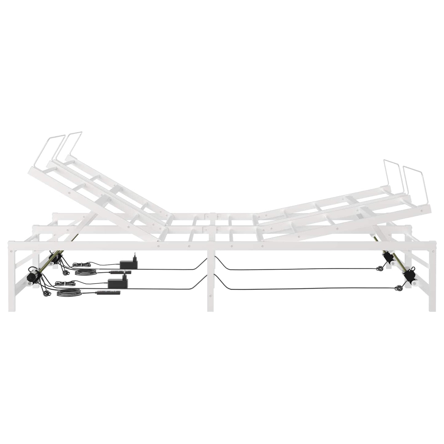 Elektrisk Justerbar Sengetramme Hvid 140 x 190 cm Stål