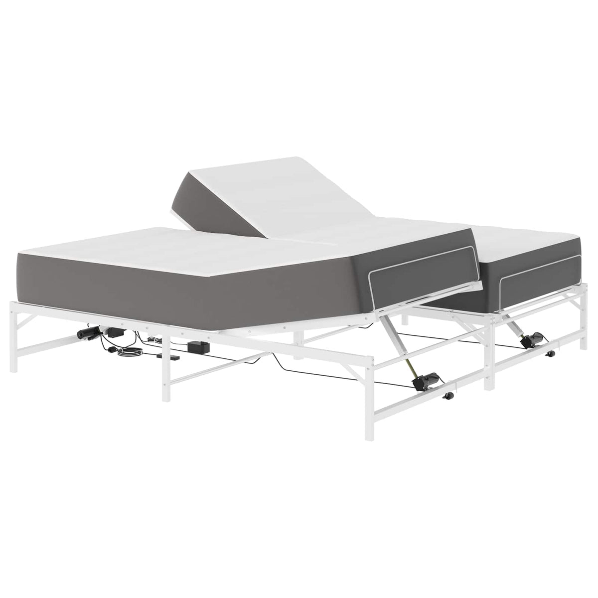Elektrisk Justerbar Sengetramme Hvid 90 x 213 cm Stål