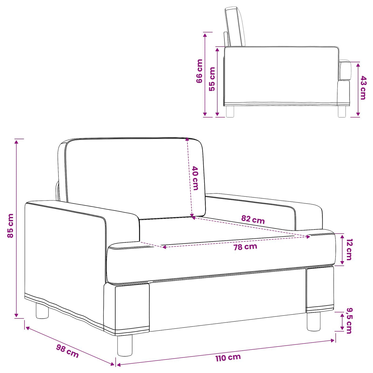 Lænestol Lysegrå Stof