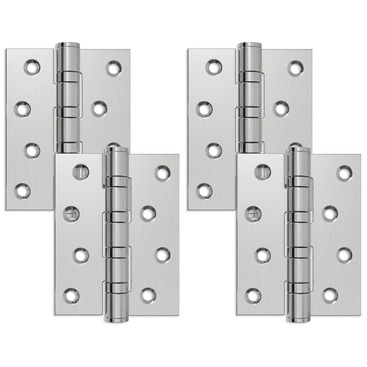 Hængsel 4 stk. 100 x 78 x 13 mm Sølv Stål