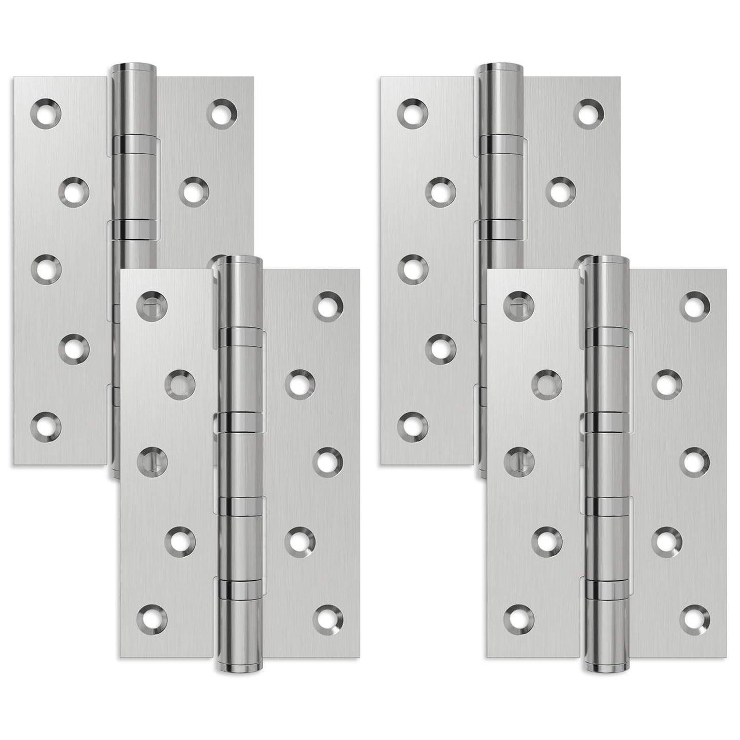 Hængsel 4 stk. 125 x 75 x 13 mm Sølv Stål