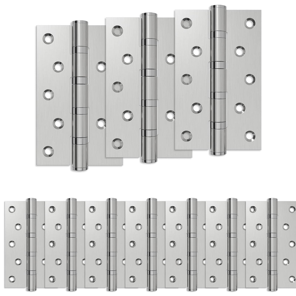 Hængsel 16 stk. 125 x 75 x 13 mm Sølv Stål