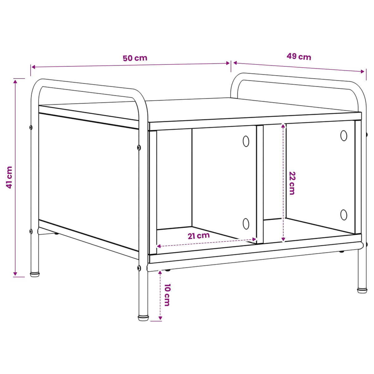 Sofabord Sort eg 50 x 49 x 41 cm Konstrueret træ
