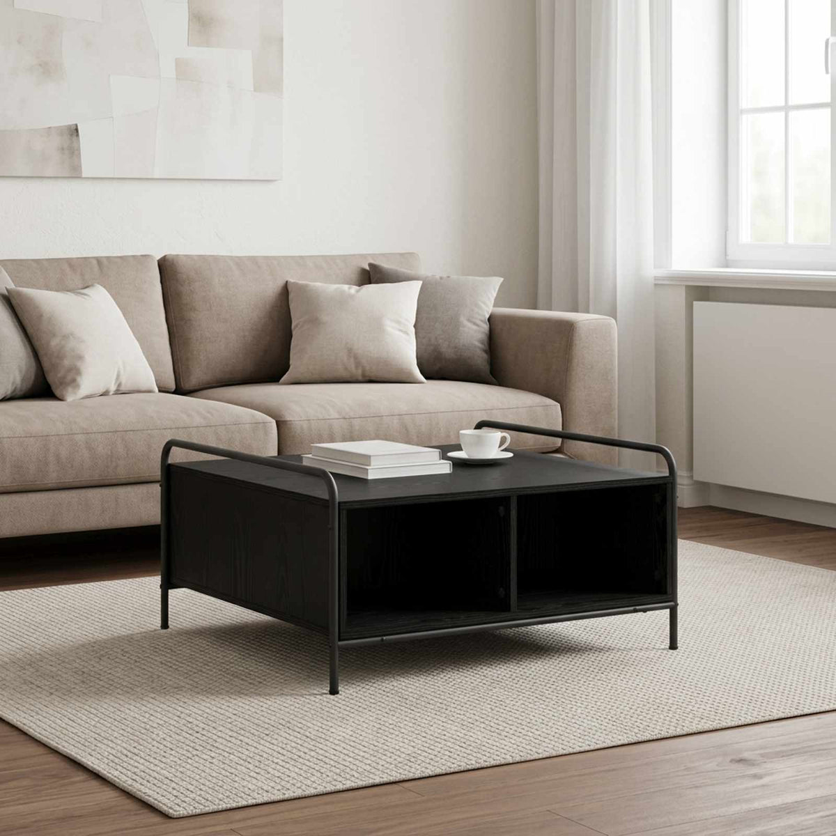 Sofabord Sort eg 50 x 49 x 41 cm Konstrueret træ